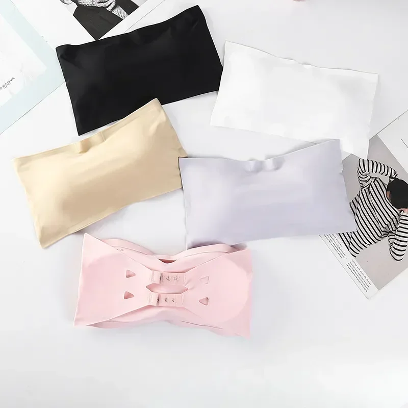 

Нижнее белье, женский бюстгальтер без бретелек, базовое бандо, цельный топ, женские топы, бюстгальтер, съемный бесшовный черный/белый/кожаный