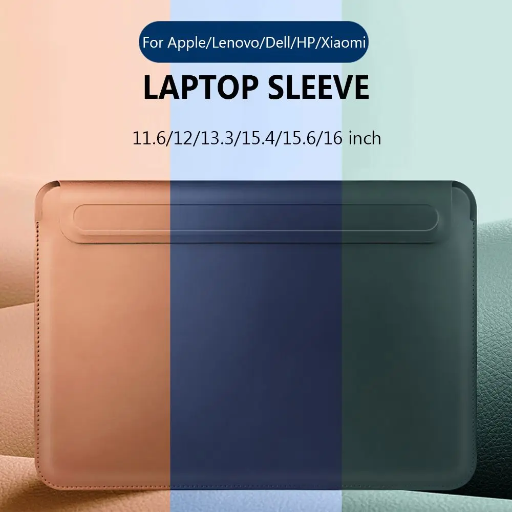 11/12/13/14/15/16 inch Laptop Bag Fashion Business Shockproof Waterproof PU Leather Laptop Bag For Xiaomi Huawei HP Dell Lenovo