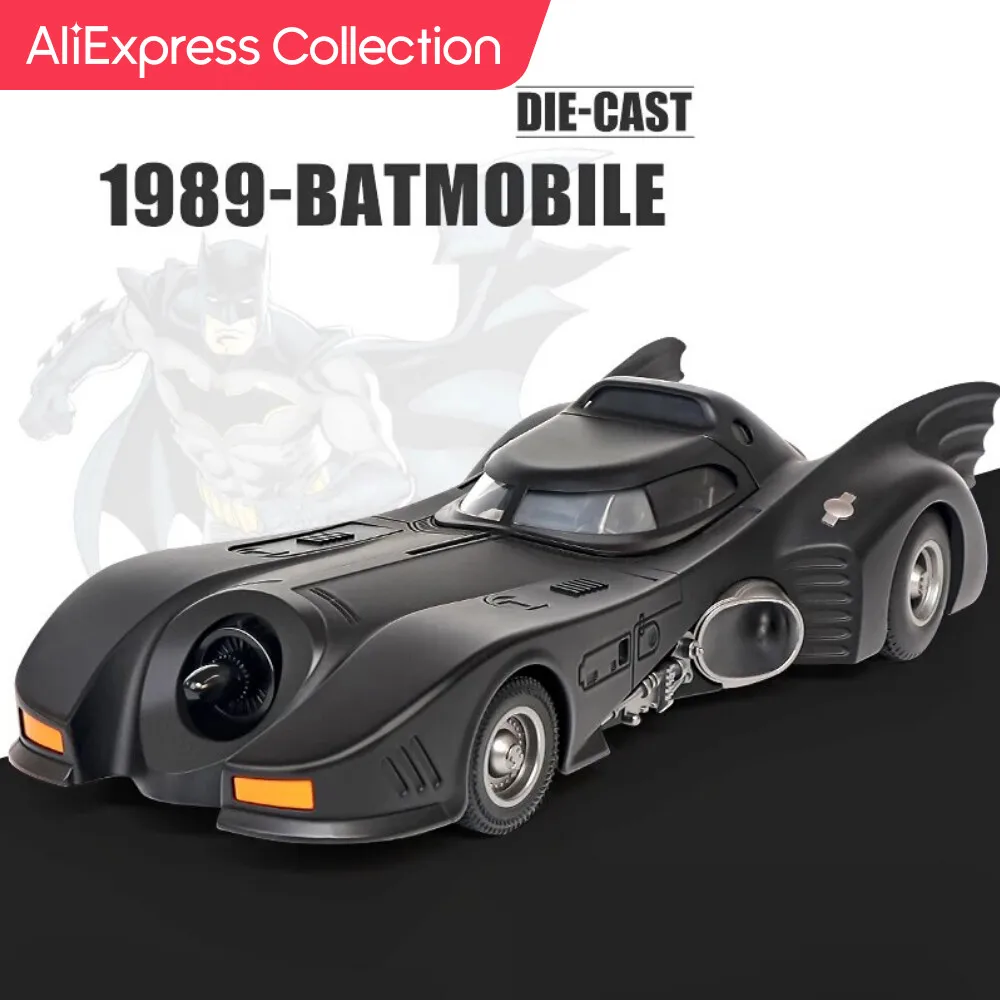 Aliexpress Collection 1:18 1989 Batmobile Die-Cast Car Con Figura Di Batman, Giocattoli Per Bambini E Adulti, Nero