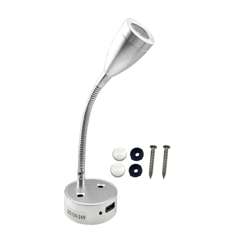 

094D Boat Wall Light Touchs Dimming LED Reading Flexible Gooseneck Wall Suitable for Truck Yachts Cabin