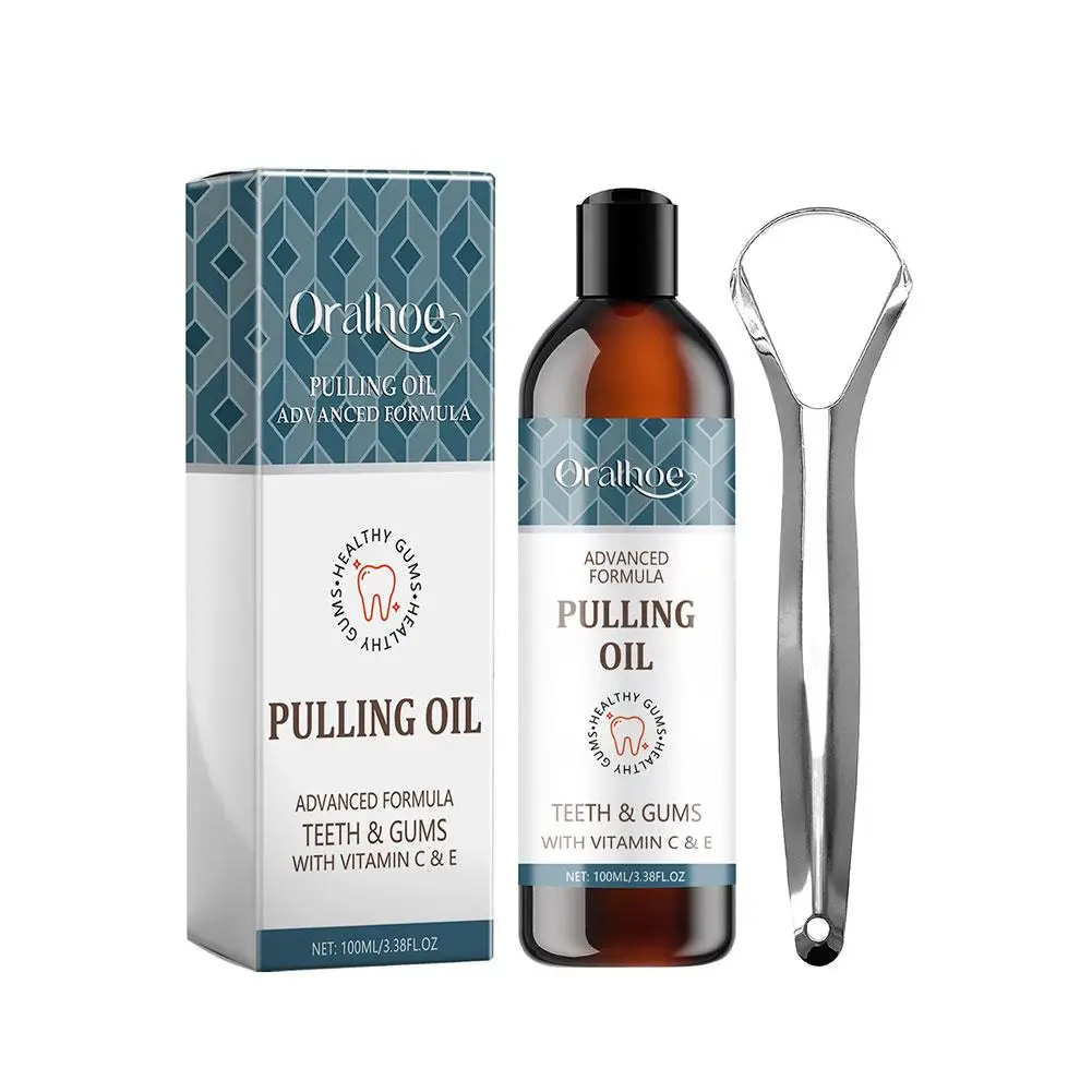 Teeth Whitening Kit 100ML Coconut Mint Pulling Oil Mouthwash