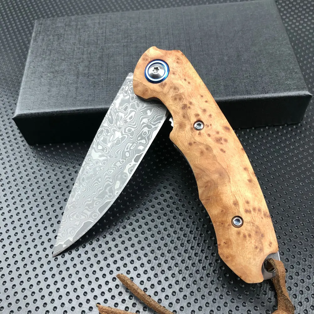 TRSKT VG10 Damascus Pocket Folding Knife 4