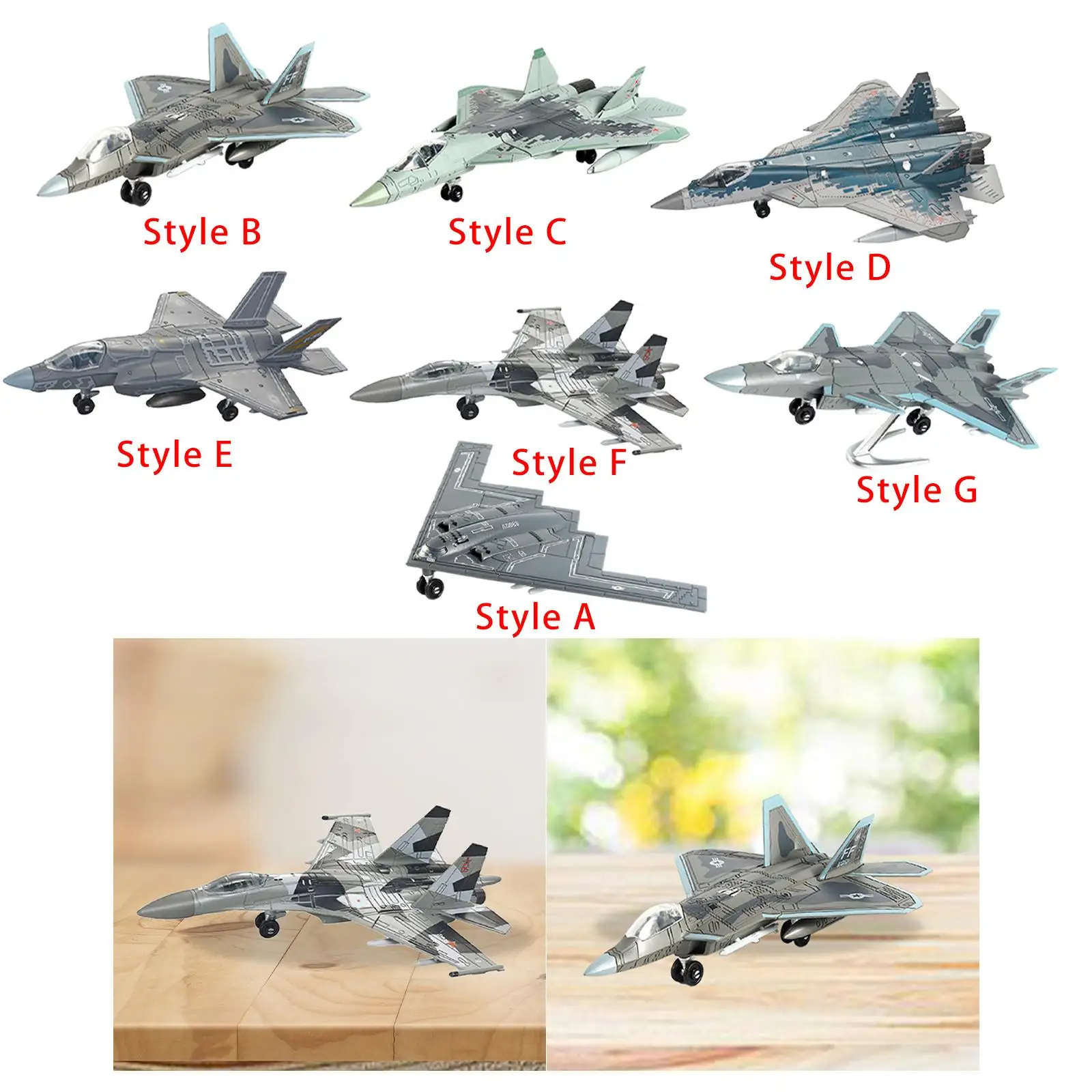 Diecast Plane Toy Souvenir Desktop Decor Fighter Plane Model Diecast Fighter Aircraft Toy for Cafe Table Bar Office Bedroom 3
