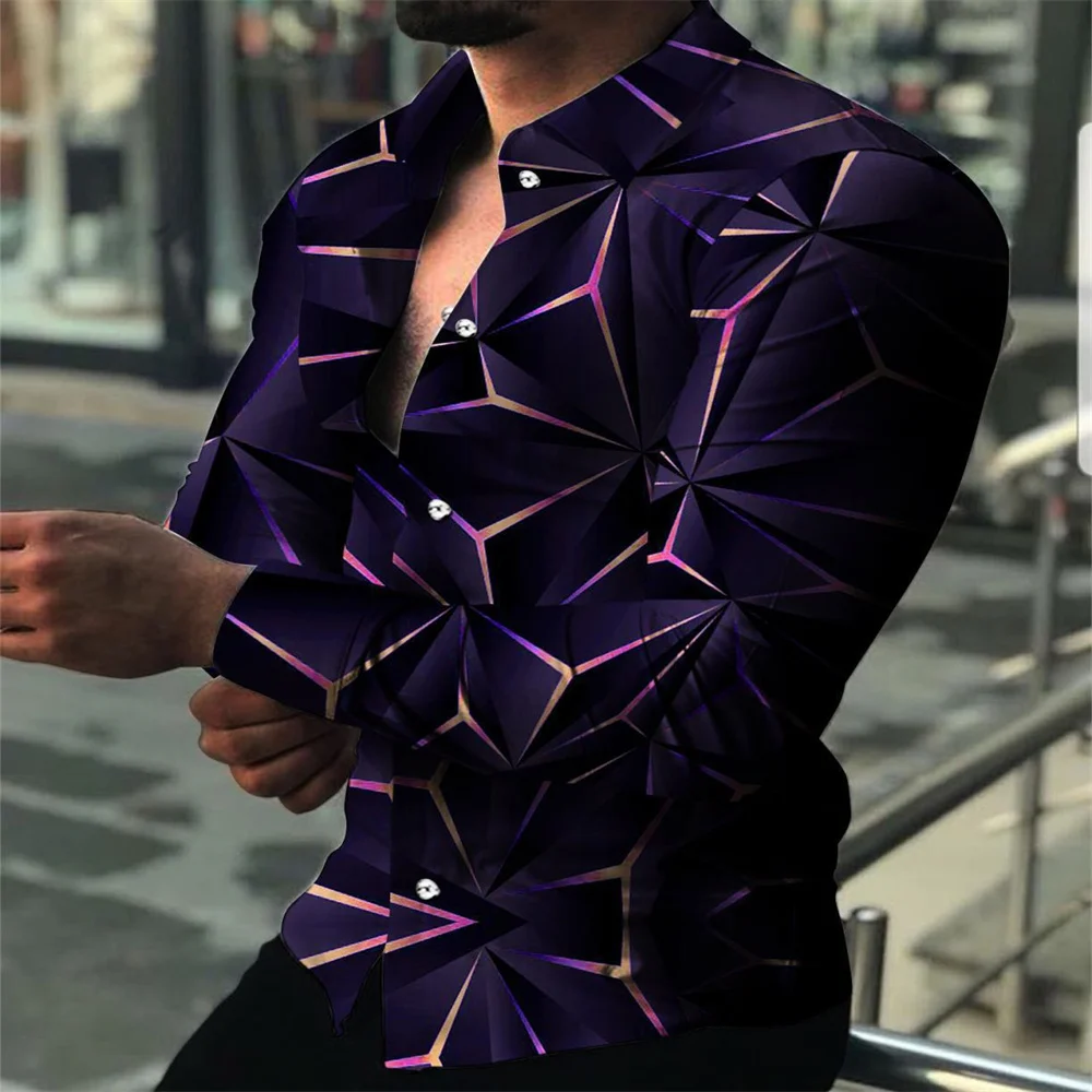 thumbnail image 1 of Camisas florales de anacardo para hombre, cárdigan de solapa con estampado 3D, sección delgada, camisa delgada, Y2k, manga larga con botón, primavera de 2024, 1 of 5