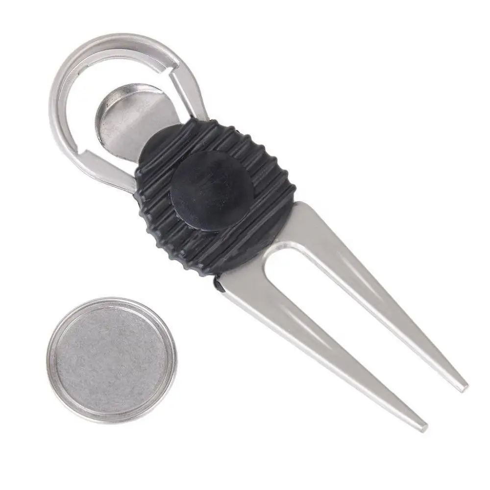 

Anti-slip Golf Ball Marker Fork Golf Tool Zinc Alloy Easy to use Golf Divot Tool Multi-function Reusable Repair Turf