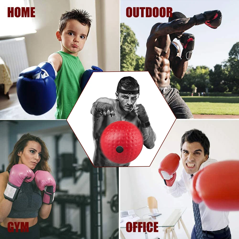Boxing Reflex Speed Ball with Headband Hand Eye Coordination Training PU Boxing Training Ball Improve Speed PU Equipment