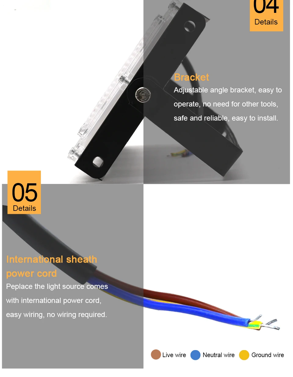 Description Picture 6 of item50W LED Flood Light Outdoor Lighting 220V 240V Floodlight Waterproof IP65 Reflector Projecteur LED Exterieur Focus Spotlight