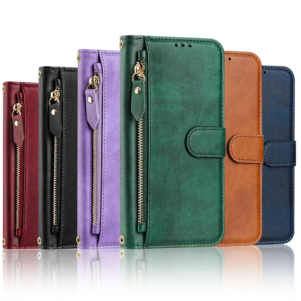 Zipper Wallet Cover with Multi Card Slots and Lanyard Attachment