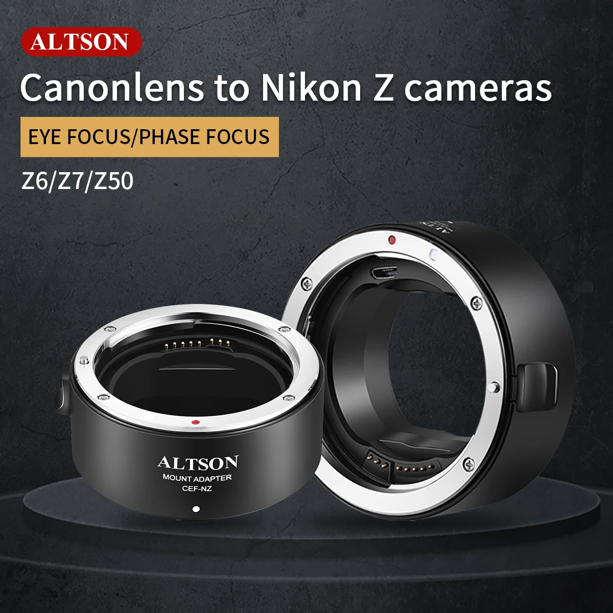 Altson Cef-Nz Nikon Z A Canon Ef Lens Adapter Video Auto Focus Apertura Regolabile Per Nikon Z Mount Z9 Z6 Z50 Camera
