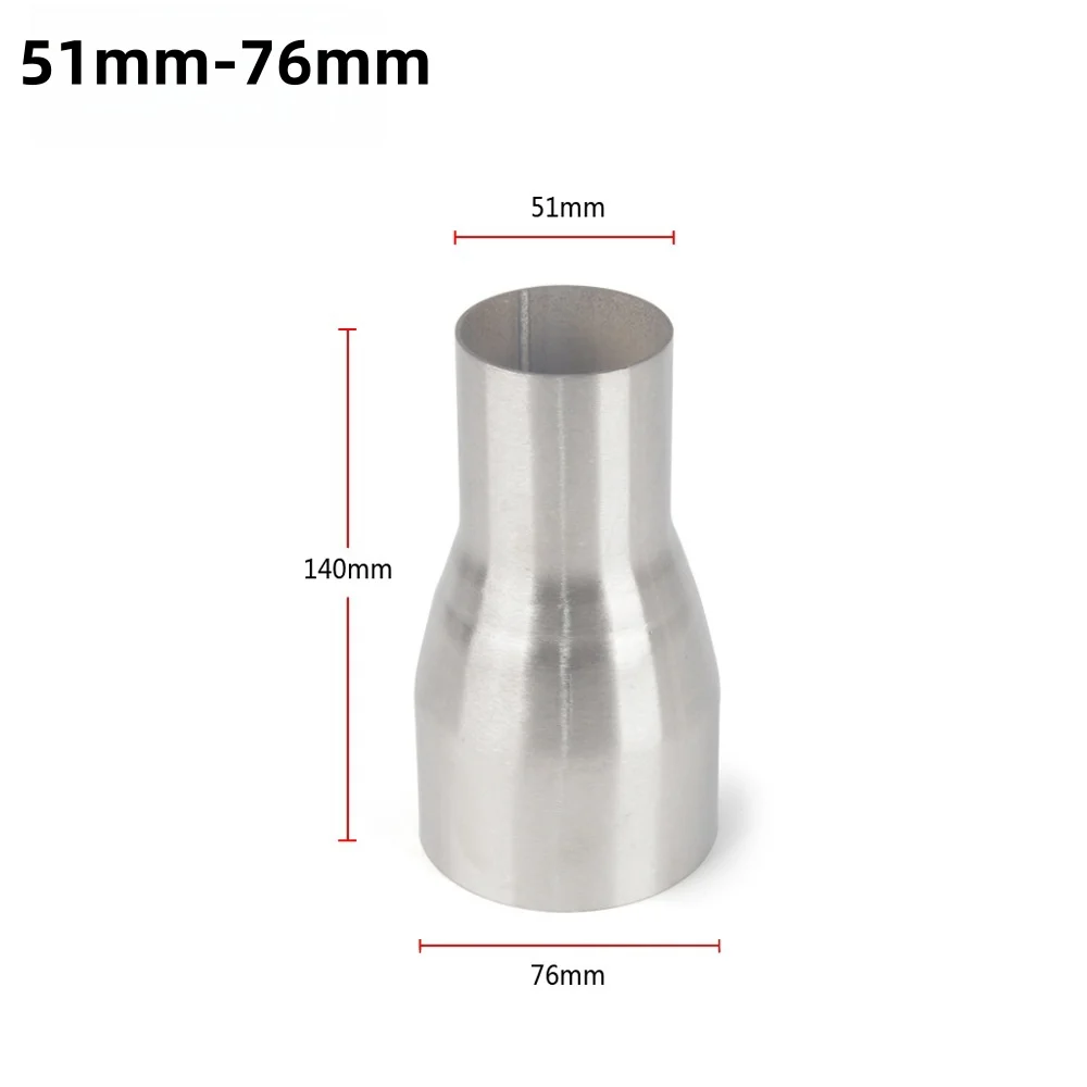51/63/57/76mm Universal Stainless Steel Car Exhaust Reducer Connector Pipe Tube Adapter Exhaust Assembly Car Accessories exhaust flex pipes
