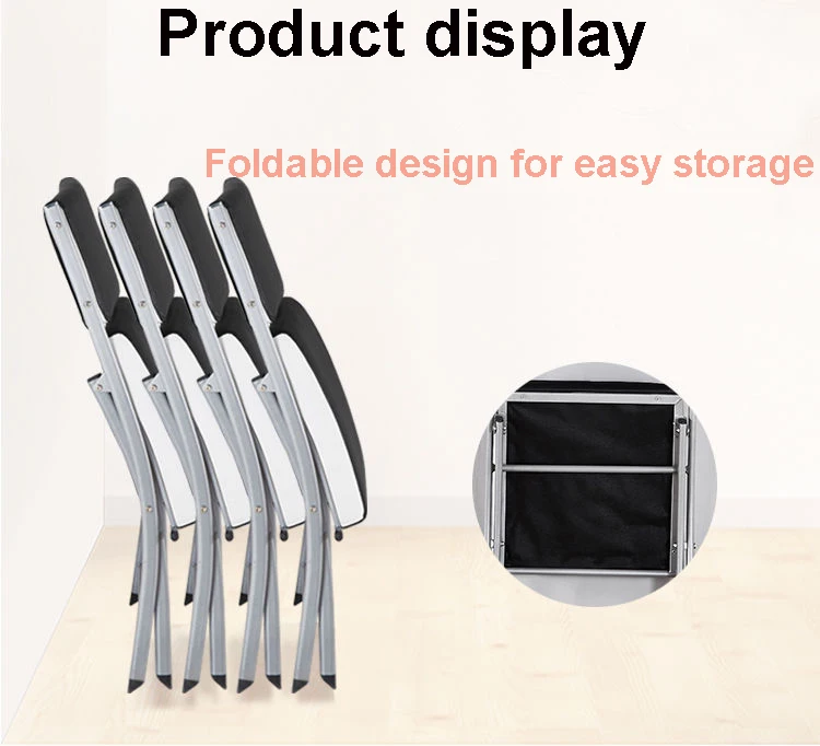 Description Picture 4 of itemModern Outdoor Leisure Portable Folding Metal Chair Home Fashion Dining Bench Office Computer Armchair