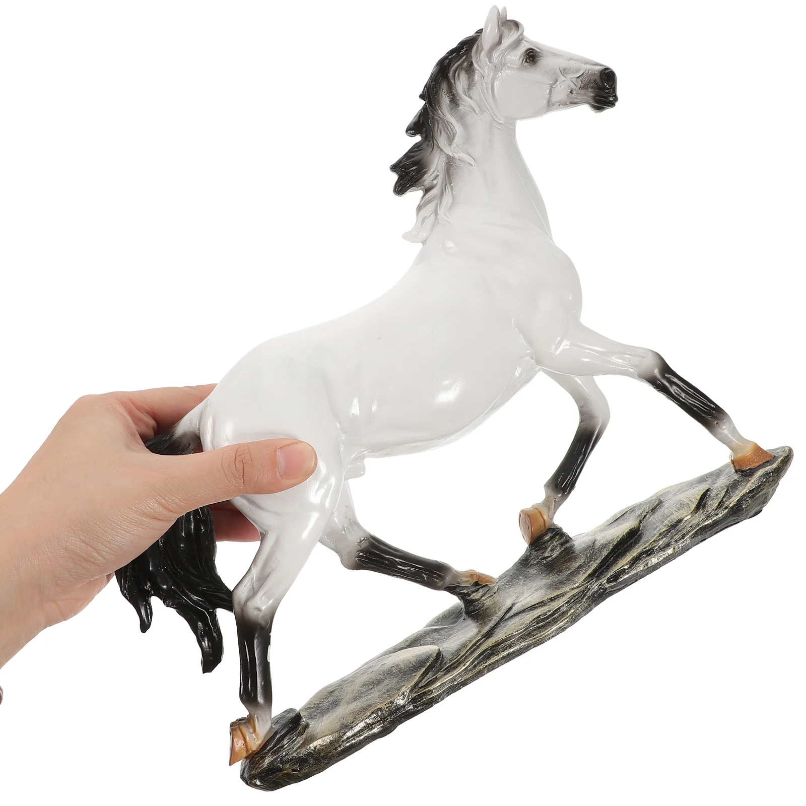 

Imikeya Vintage Decor Horse Figurine Home Office Tabletop Ornaments White Statue Chinese