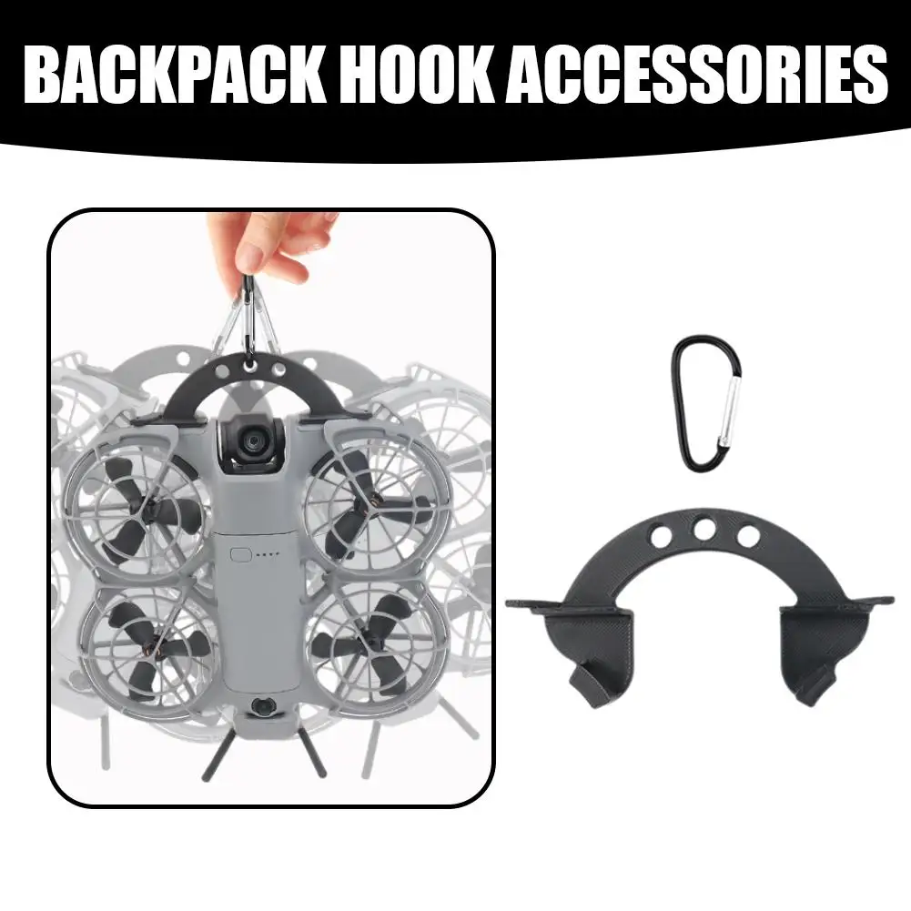 Crochet de sac à dos pour DJI NEO 2 - Support de fixation portable noir