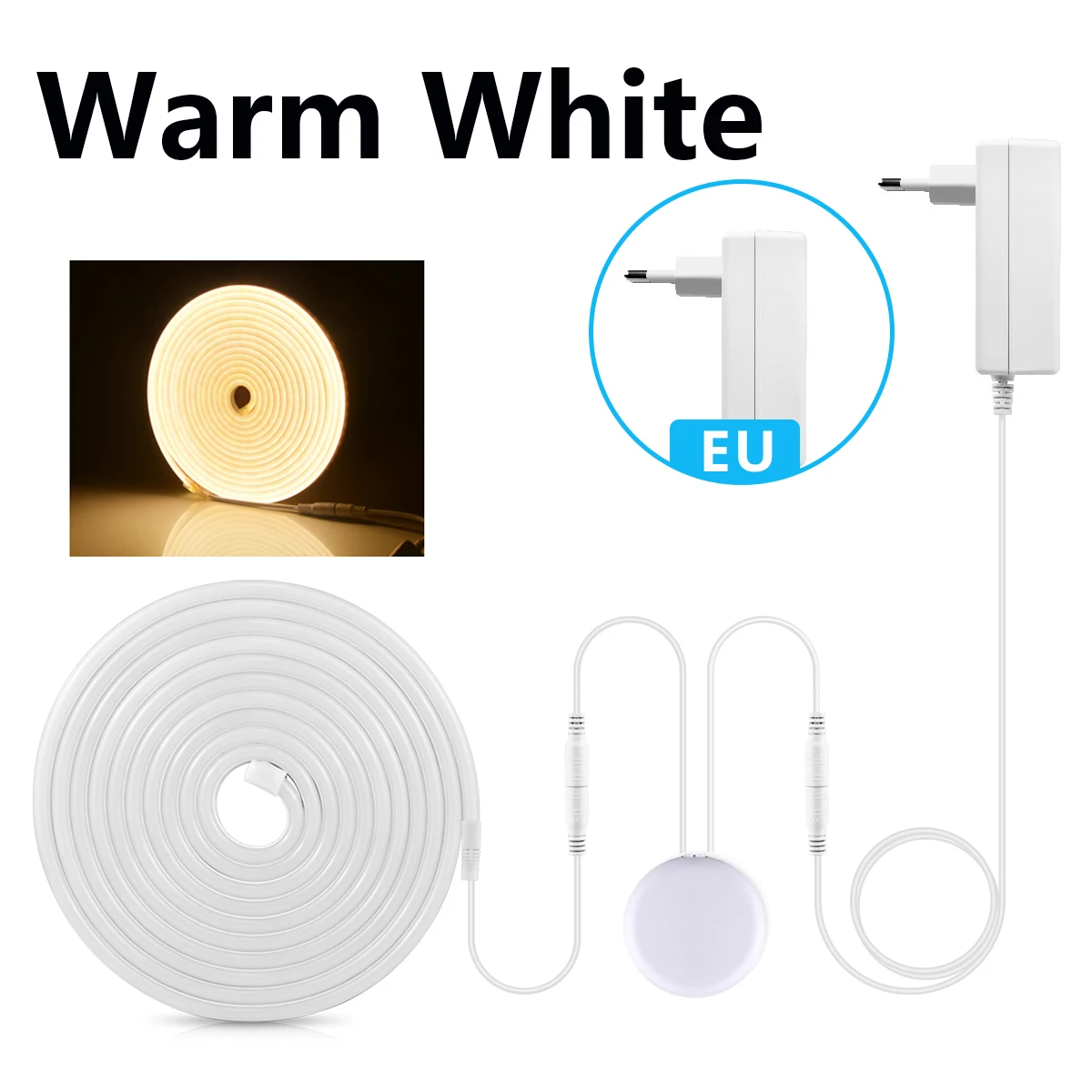 Enhanced LED Neon Light Strip with Touch Switch - Dimmable Accent Lighting for Bedroom and Study Room