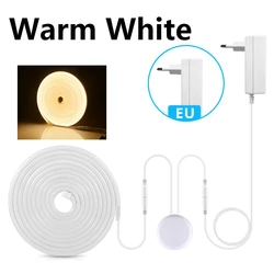Enhanced LED Neon Light Strip with Touch Switch - Dimmable Accent Lighting for Bedroom and Study Room (EU Plug Warm White)