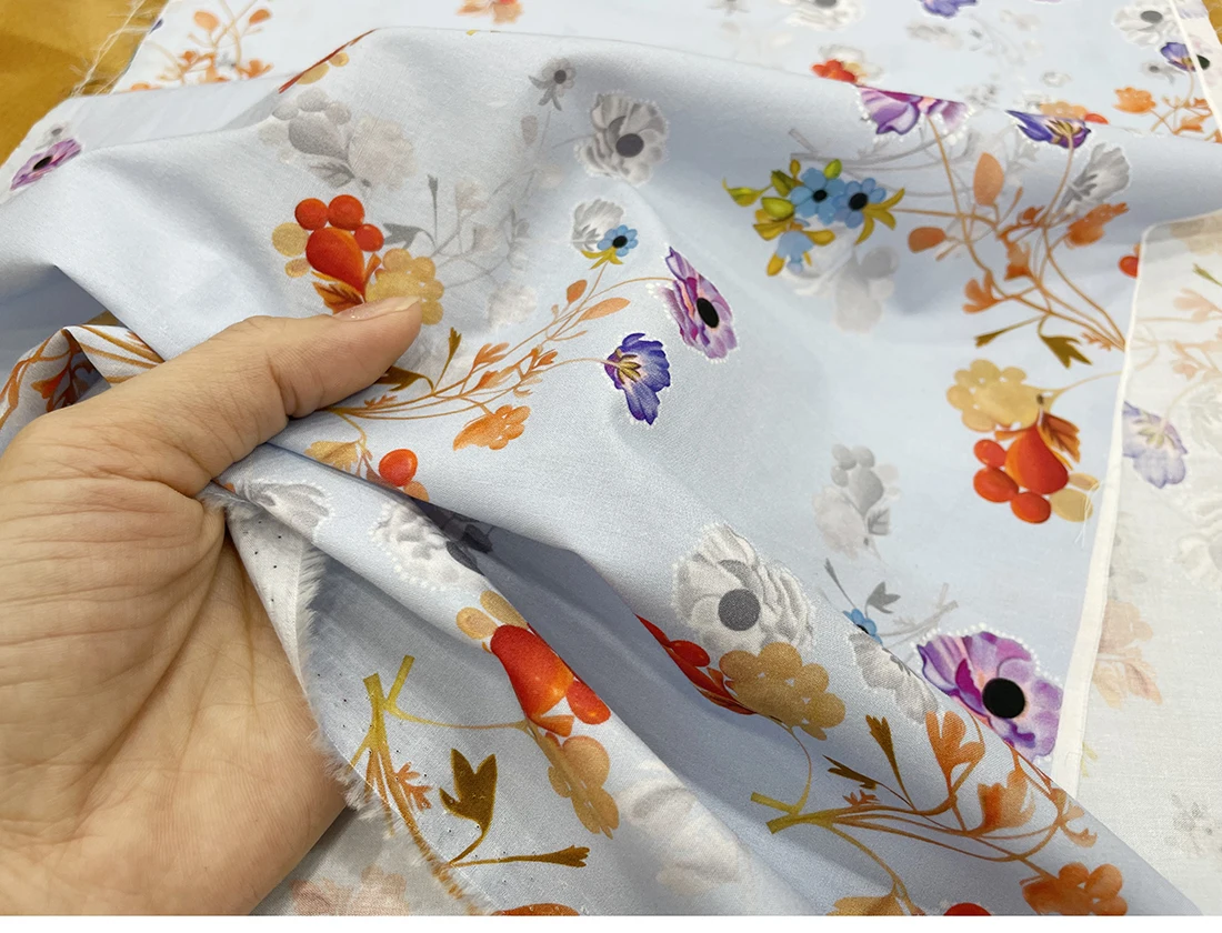 100% Cotton Poplin Printed Fabric Brand Fashion Design Women's Shirt Fabrics Cloth for Dress Diy Sew by the Meter Material
