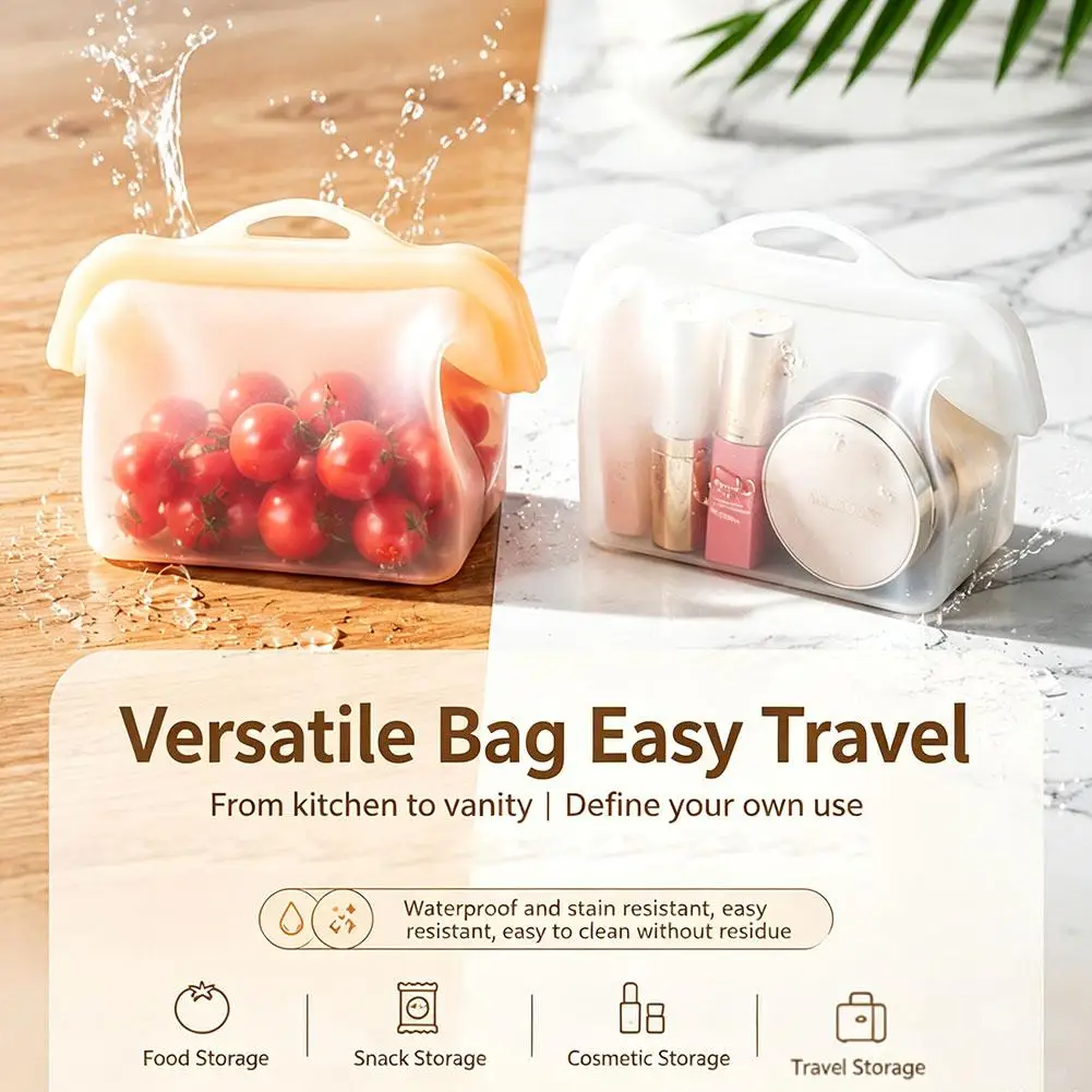 Wide Opening Reusable Silicone Food Storage Bag