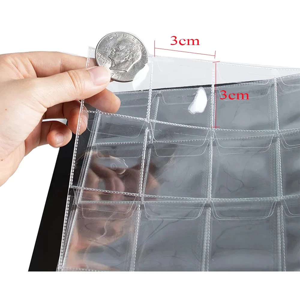 480Pockets Coin Collection Book 20 Pages Coin Collection Holder Album Commemorative Coin Organizer Storage 20/25/27/30mm