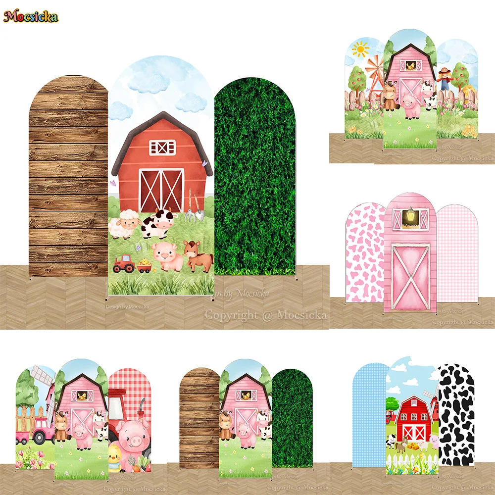 Mocsicka fazenda celeiro arco capa pano de fundo fotografia para o bebê  mostrar grama verde animal fundo 2 lados personalizado aniversário  photozone - AliExpress, image size:1000x1000