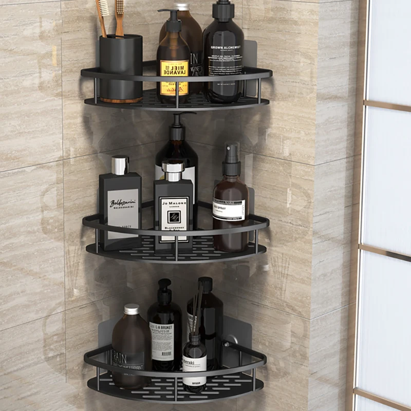 Bathroom Corner Shelf without Drilling Rustproof Space Aluminum Shower  Storage Rack Shampoo Holder Bathroom Accessories - AliExpress