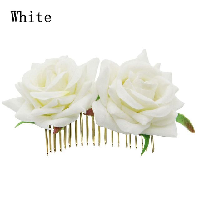 Bridal Flower Hair Clips Double Rose Hairpin Brooch Headwear Wedding Bridesmaid Party Women Hair Styling Tools Accessories
