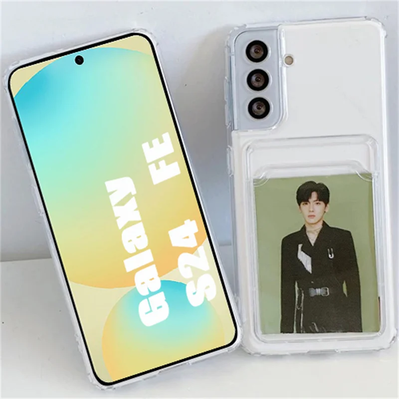 Card Holder Case for Samsung Galaxy S24 FE S22 S21 S20 Ultra Clear Funda For Samsung S24 S23 FE S10 Note 20 Ultra 10 Plus Cover phone case card holder bag case