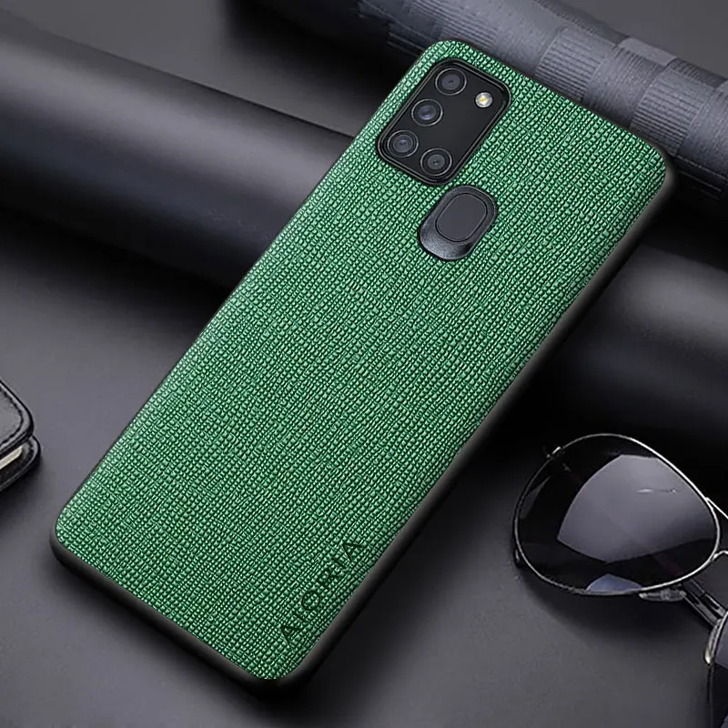 Case for Samsung galaxy A21S A21 coque Concise cross pattern Pu Leather soft TPU&Hard PC phone cover for samsung a21s case cute phone cases for samsung  Cases For Samsung