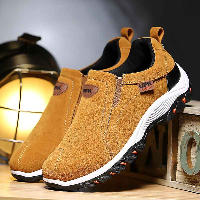 Men's Waterproof Leather Outdoor Hiking Shoes - Wear-Resistant Trekking and Hunting Sneakers
