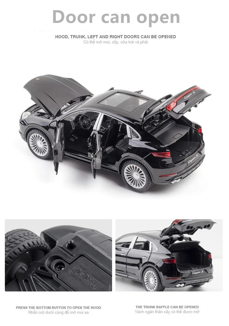 Modèle Réduit Porsche Cayenne S Turbo 1:24 Avec Lumières Et Sons - Jouet Diecast 2025