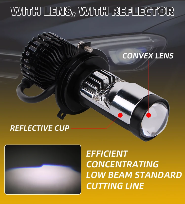 Acheter Canbus 80W phare de voiture Mini lentille H4 H7 ampoule de  projecteur LED 6000K 16000LM 12V Auto motos phare feux de croisement