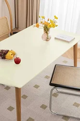 Premium Leather Elastic Tablecloth - Custom Square or Round Waterproof Dining Table Cover and Protector - 60*60cm (WHITE)