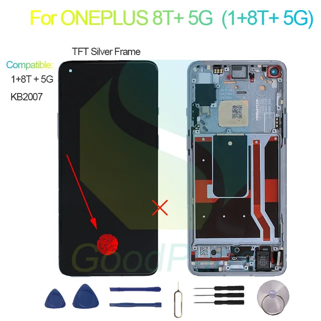 Display Ricambio Per Oneplus 8T KB2001 - Schermo LCD Con Touch Digitizer, Senza Impronte Digitali - Foto 5