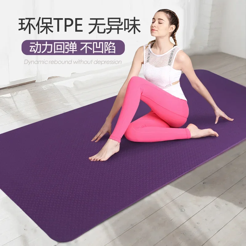 Yoga Mat Pilates Fitness Mat 8mm Thicknes Non Slip Yoga Cushion Travel Fitness Exercise Pad for Women Home Gym Floor Workout