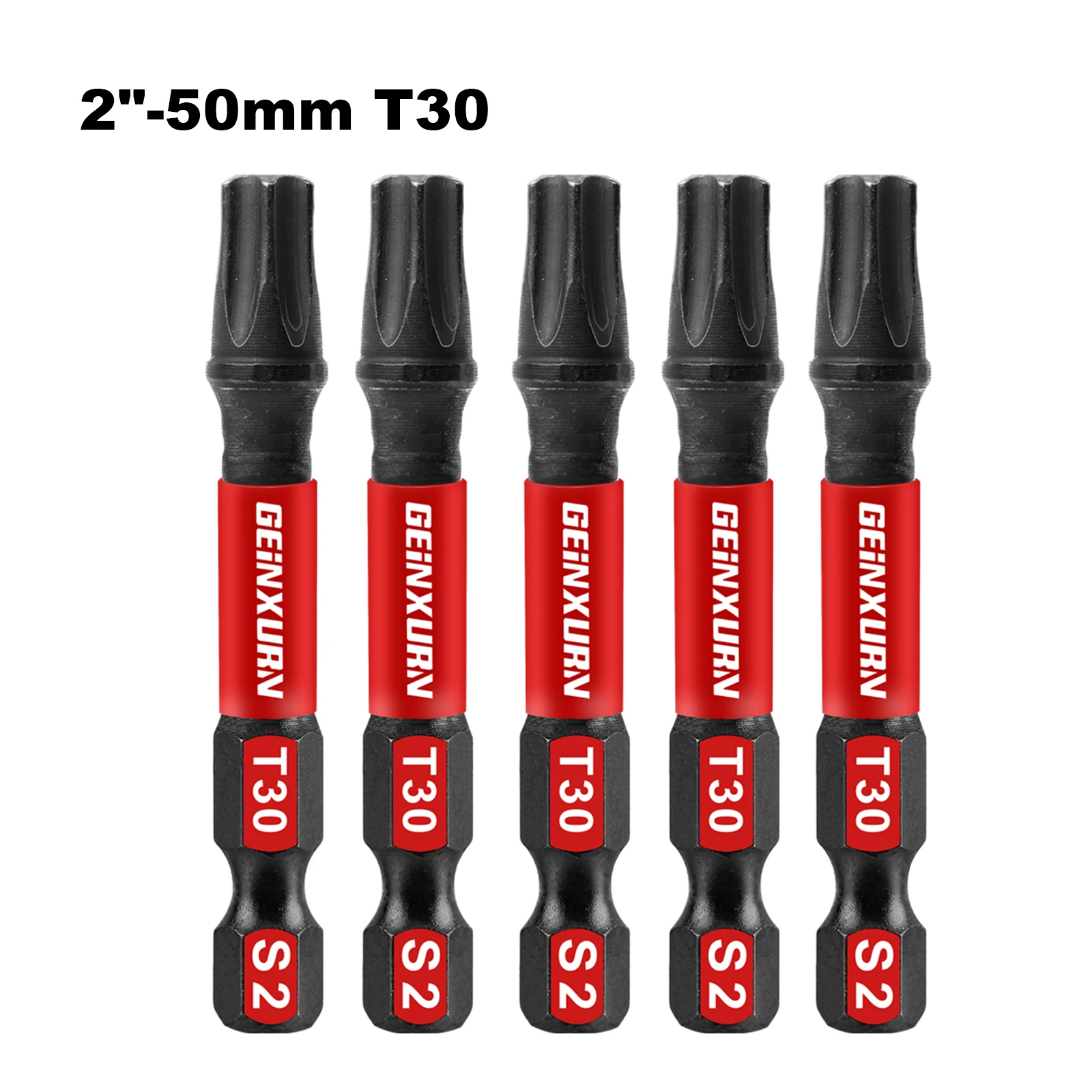 Magnetic Screwdriver Bit Set 2 In. Impact Tough Torx Head S2 Alloy Steel Star T30 Screwdriver Bits Set