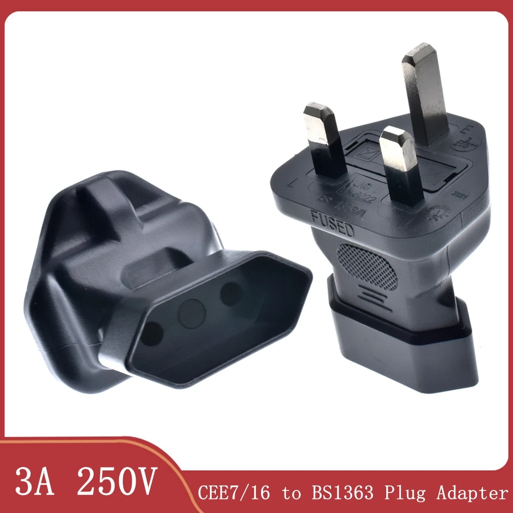 Eu To Uk Plug Adapter 3A250V European Type-C Round 2 Pins To England Singapore Type-G Converter Eu To Uk Plug Adapter 3A250V European Type-C Round 2 Pins To England Singapore Type-G Converter