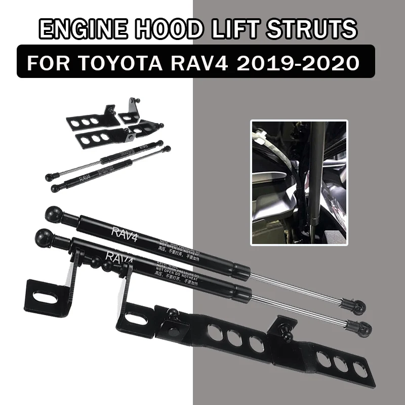 Pair Of Hood Lift Supports For 2019-2020 Toyota RAV4 - Easy Direct Replacement Struts
