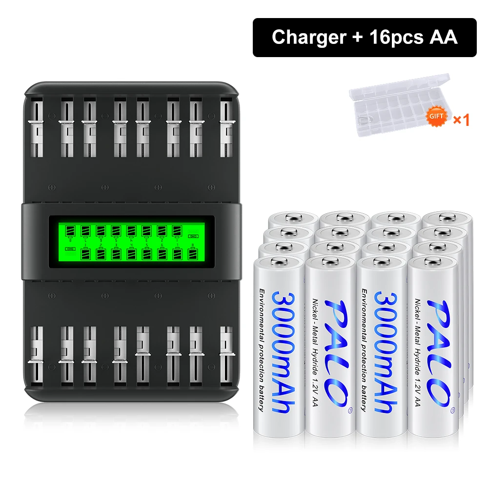 

Аккумуляторная батарея PALO AA 1,2 в Ni-MH AA для фонарика/игрушки, предварительно заряженная батарея AA с быстрой зарядкой для батарей AA/AAA/C/D