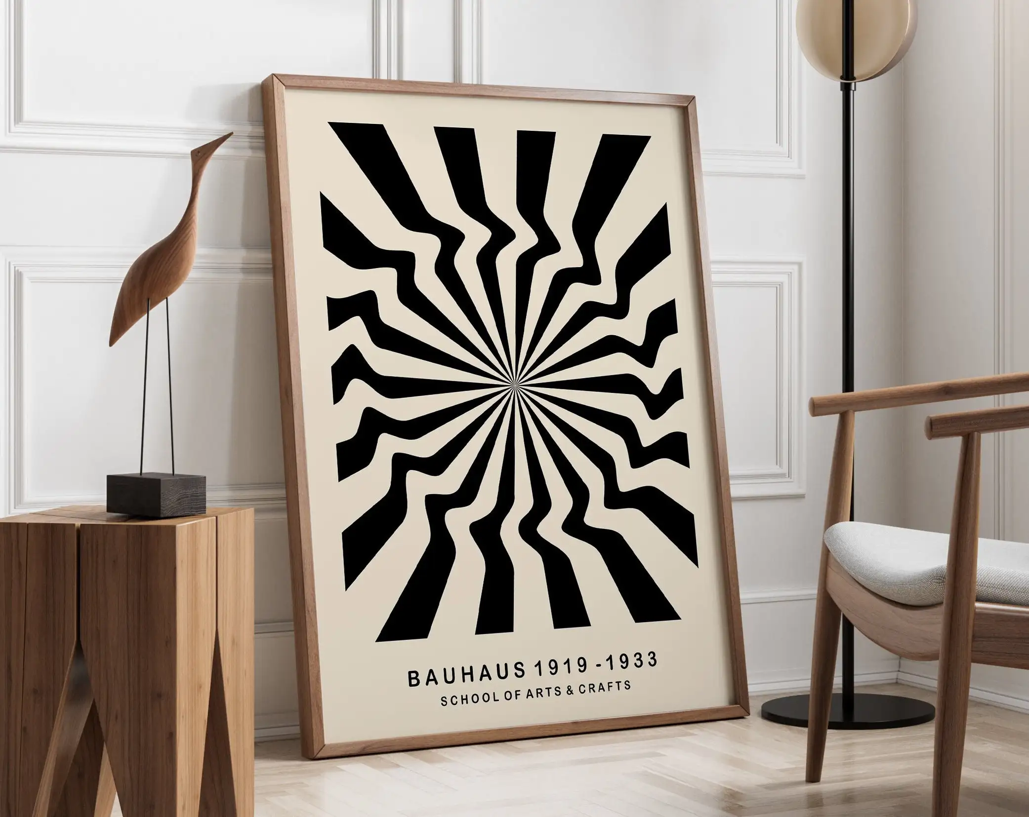 Modernist Bauhaus Geometric Canvas Poster Retro Mid Century Home Decor Wall Art
