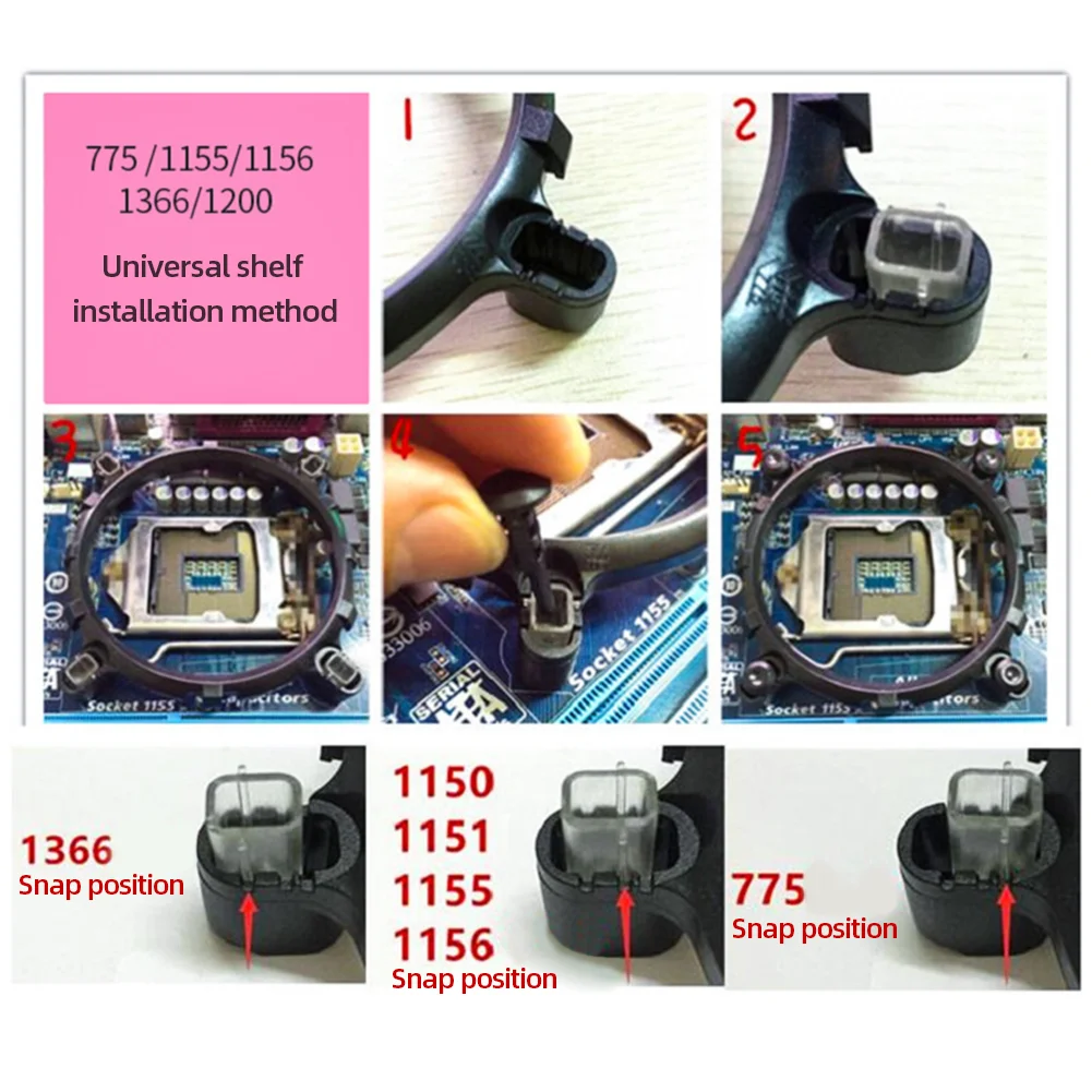 Ventilador de Refrigeração Cpu para Intel Cpu Cooler Heat Pipe Radiador do pc 3pin Pwm Rgb Silencioso Lga1150 1151 1155 1200 1366 Amd Am4 - Imagem 3