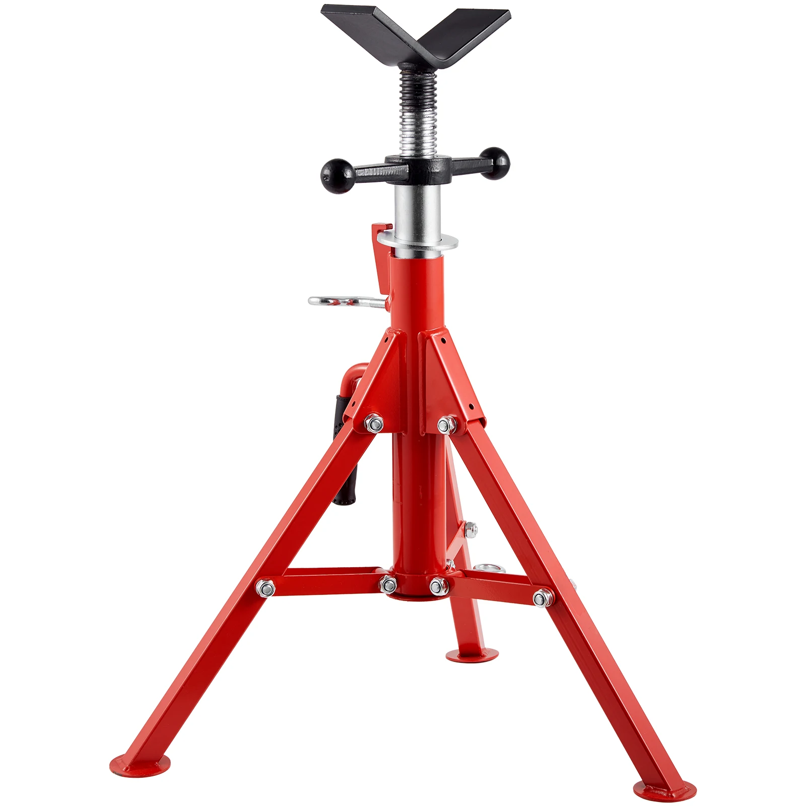 SucceBuy Pipe Holding Stand with Roller Head V-Head Folding Tripod 12 inch Capacity Pipe working Supporting Clamped Tool