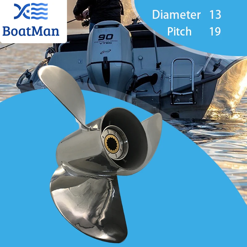 

Boatman Boat Propeller 13x19 For Honda Outboard Engines BF 115HP BF 130HP 3 Blades Stainless Steel 15 Spline Tooth58130-ZW1-019A