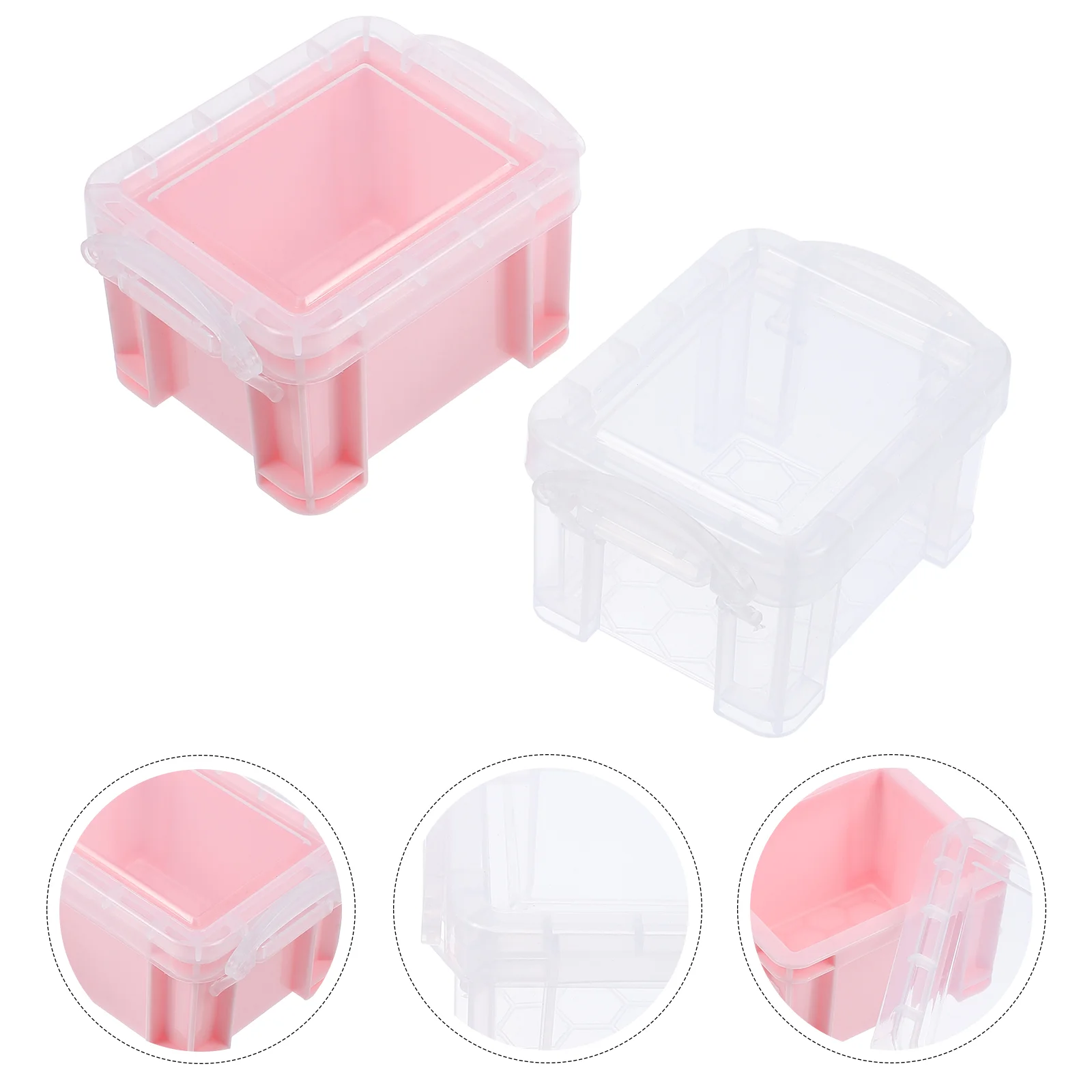 

6 Pcs Plastic Storage Bins Mini Box Jars Boxes Small Container with Lid Organizer Jewelry Case Containers Lids Girl