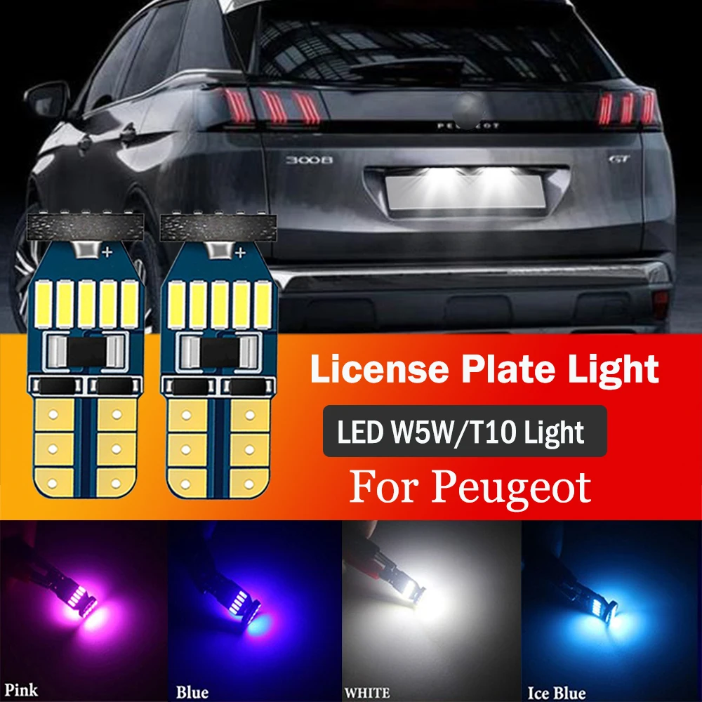 2PCS LED License Plate Light W5W T10 Led Canbus Parking Side