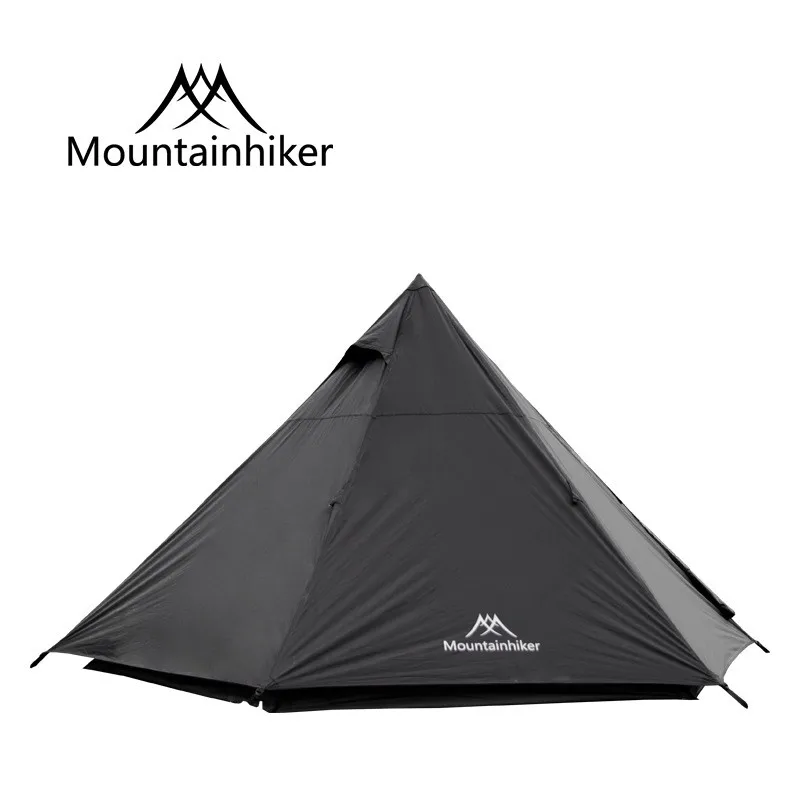 

Mounthiker Pyramid Tent Outdoor Double Layer Rainproof Darkness Minaret Tent Black Tower Tent Camping Sky Curtain
