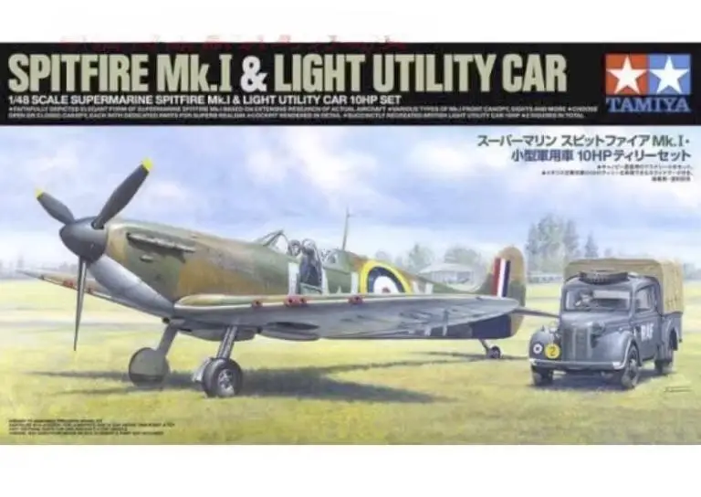 Tamiya 25211 1/48 Supermarine Spitfire M K.I & Lightufity Car