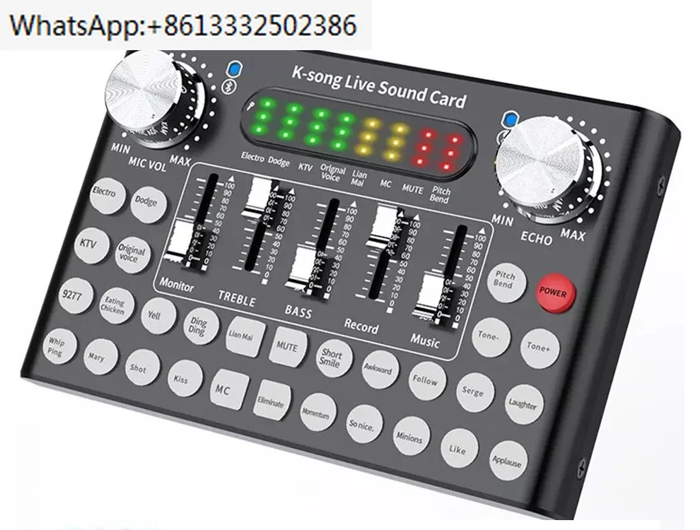 

F007 Sound Card Usb Studio Recording External Karaoke Live Broadcast Device Voice Changer Audio Sound Cards & Mixers