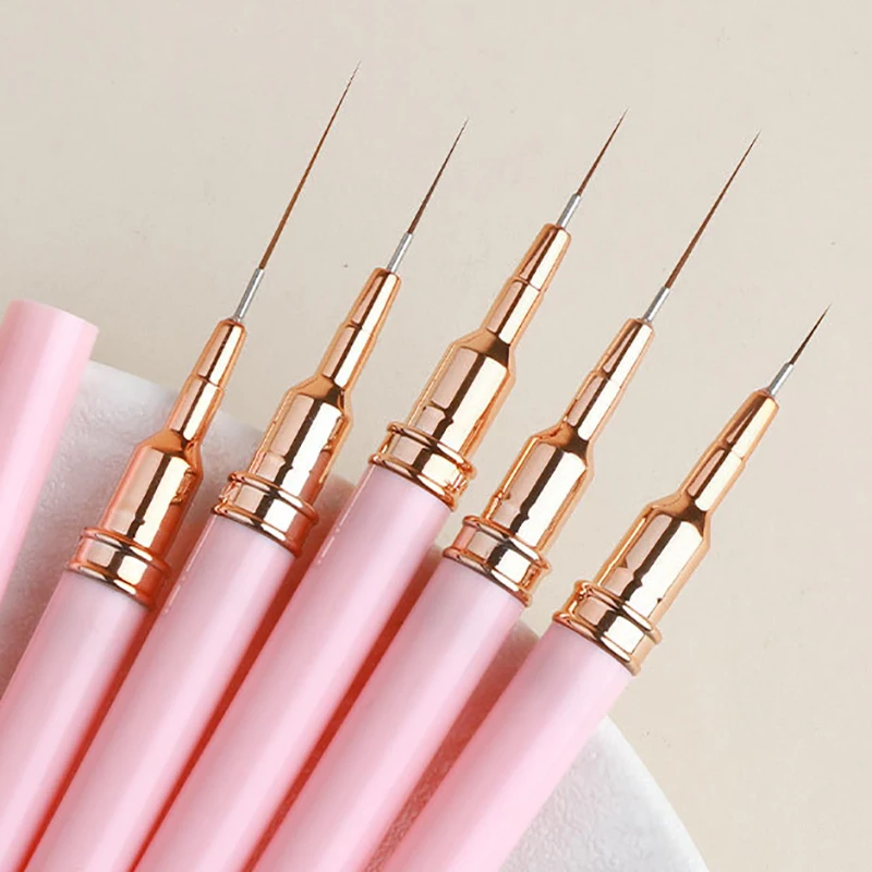nail brushes 5pcs Nail Art Liner Brush Set UV Gel Nail Brushes Kits French Stripe Line Painting Drawing Flower Pen Professional Manicure Tool