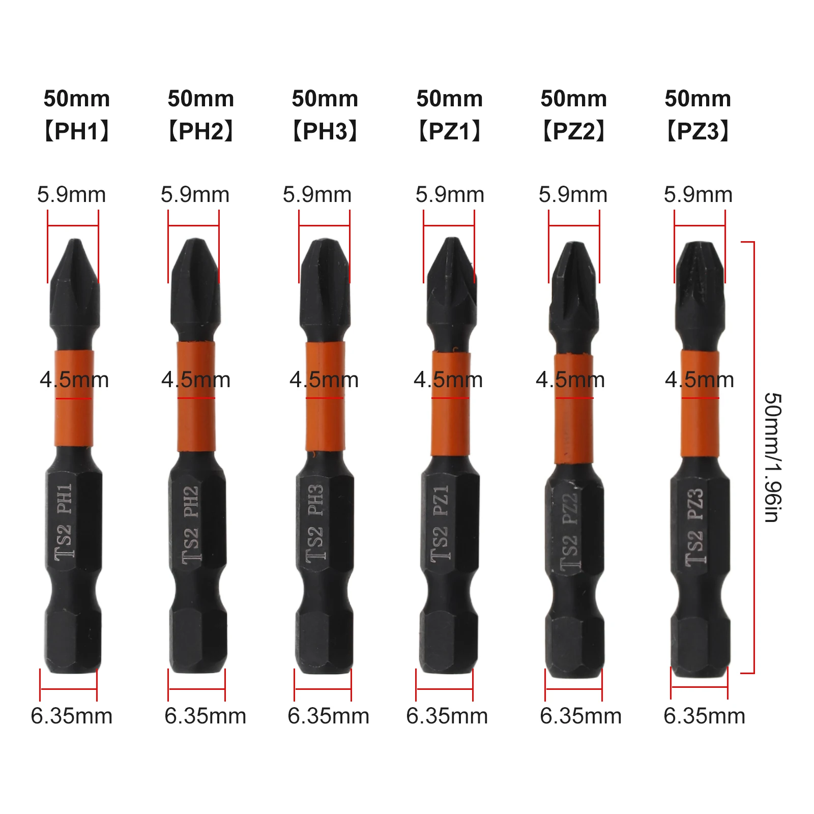 Set Punte Cacciavite Magnetiche 85mm - Acciaio S2, Phillips Pozidriv Torx, PH1 PH2 PH3 PZ1 PZ2 PZ3 T15 T20 T25 T30