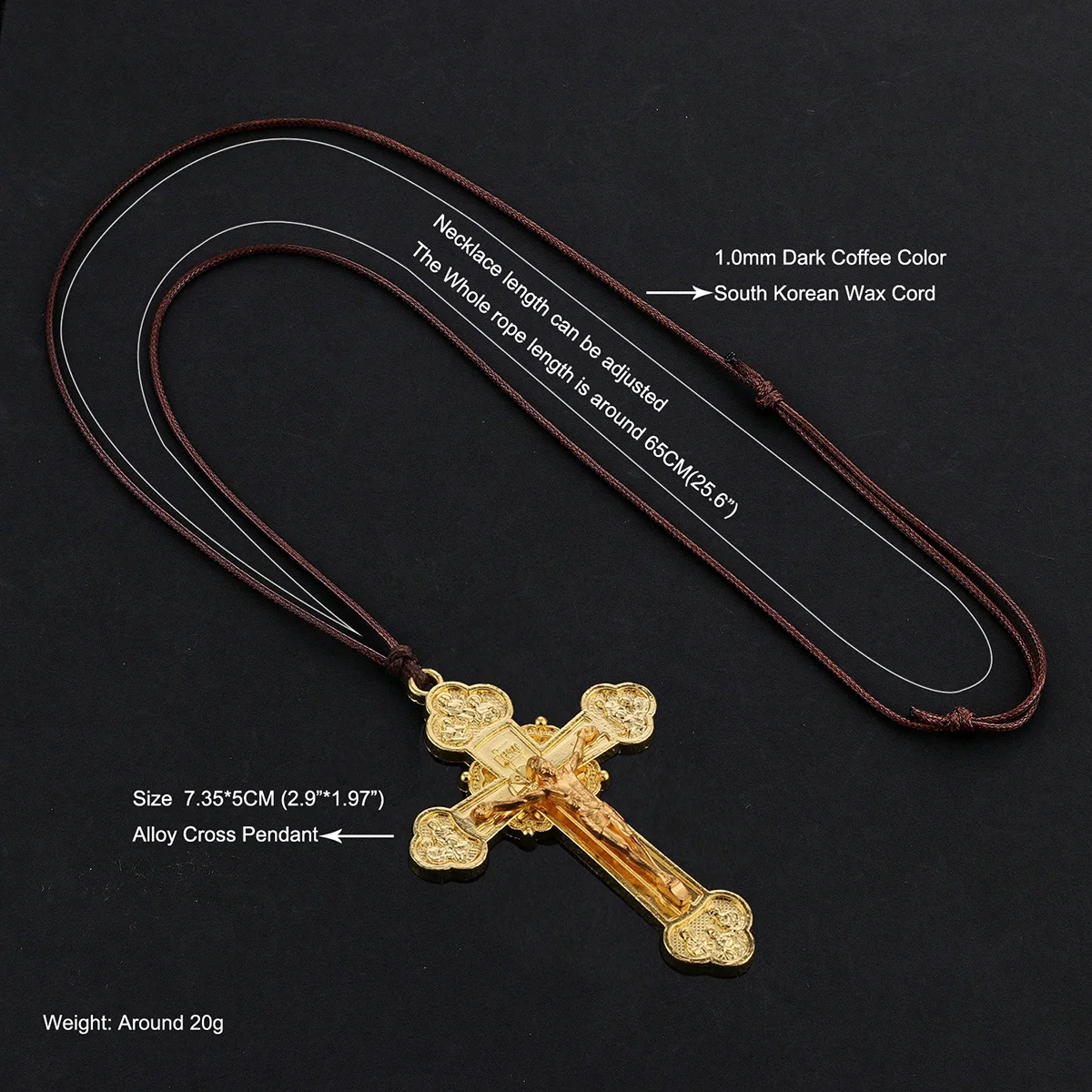Trinity Crucifix Cross Pendant Necklac 4