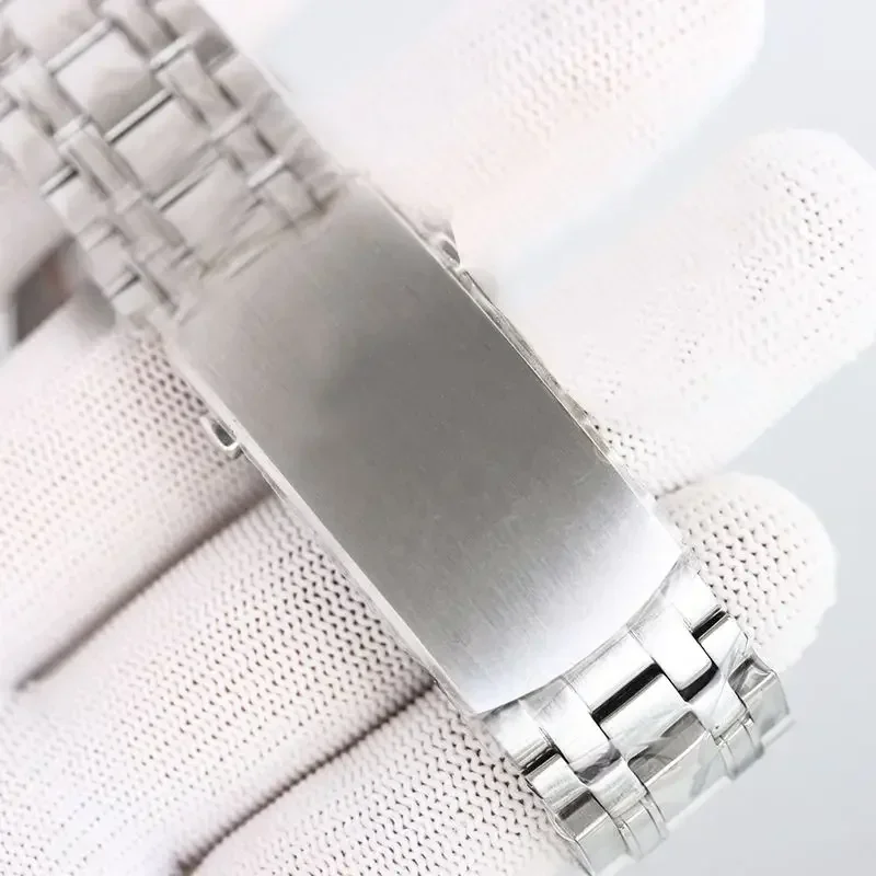 남성용 자동 기계식 시계, 실버 스트랩, 42mm 손목 시계, 생활 방수, 스테인레스 스틸